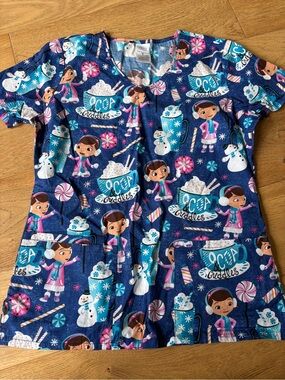 Disney doc McStuffins scrub top womens small